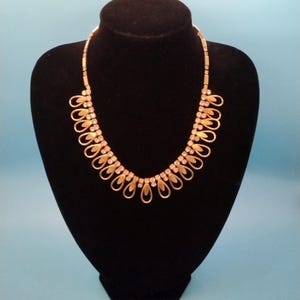 Jewelry, Sarah Coventry, Necklace, Rhinestone Necklace, Prong Set, Gold Tone Metal, Slider Cup Link Chain, Shephards Clasp, Makers Mark 1960