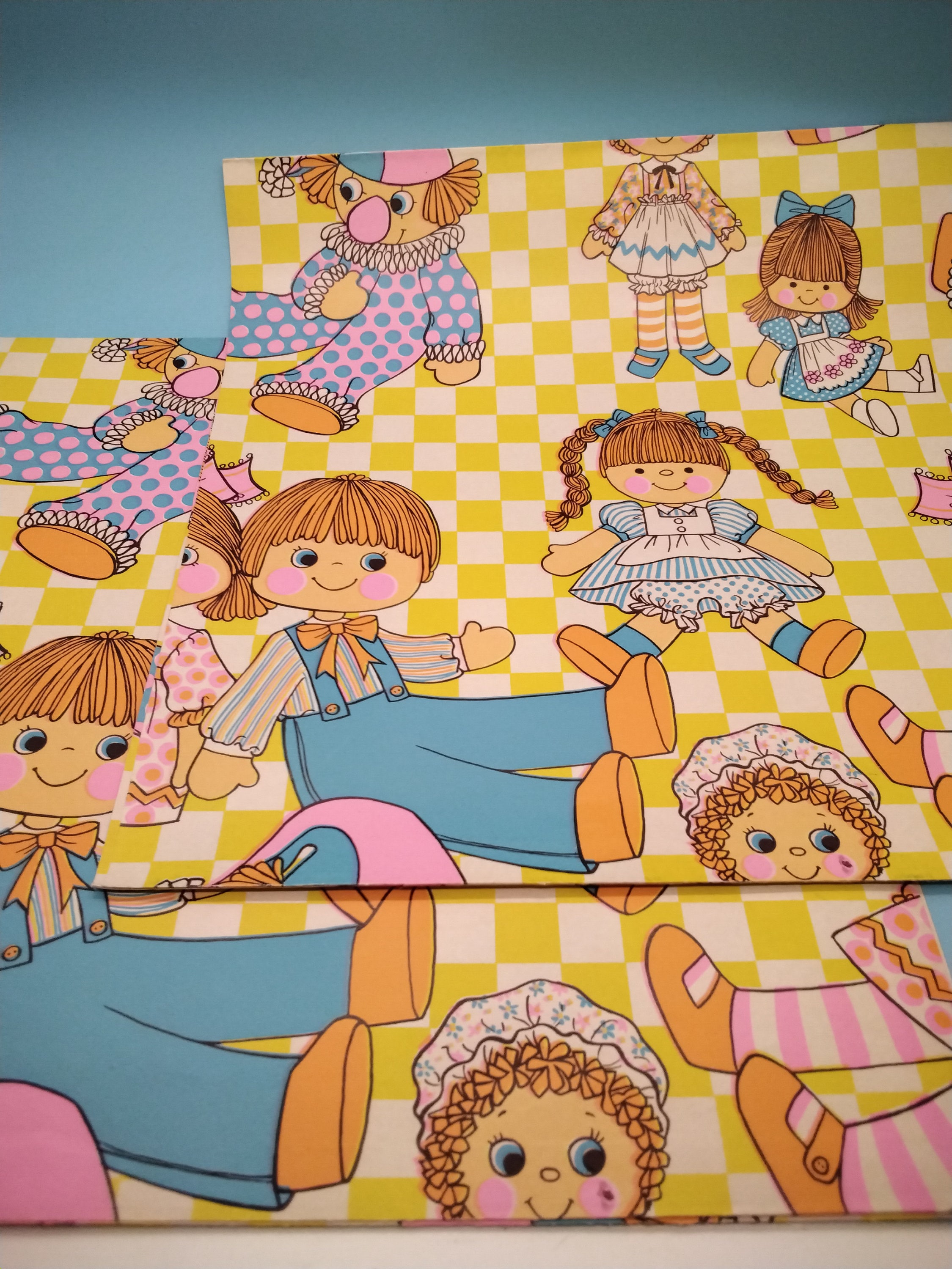 Vintage 1970s Doll Wrapping Paper, Glossy Unused Sheets, Made in Canada ...