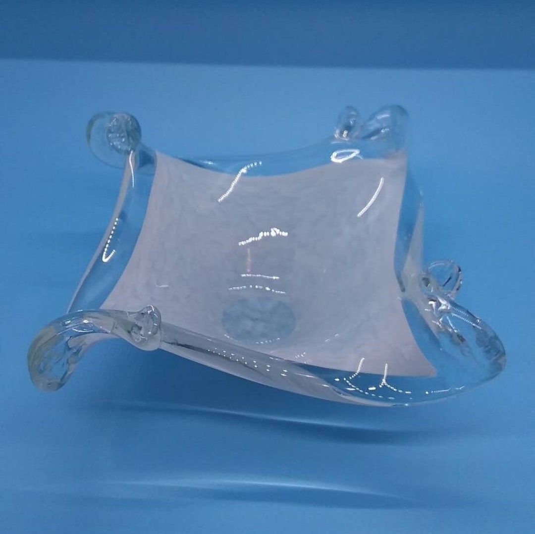 Art Glass, Dish, Bowl, Square Dish, Twisted Dish, Wavey Corners