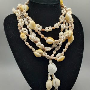 Sea Shell Leis/Necklaces, Three Cowrie Shell Leis/Necklaces, Assorted Sizes, Colors And Lenghts Of Shells Designed Into Intricate Patterns