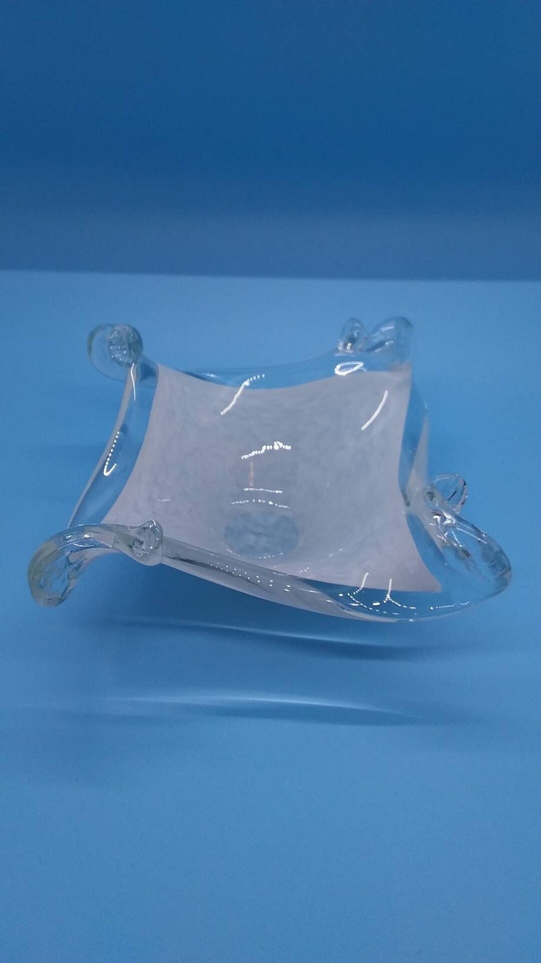 Art Glass Dish Bowl Square Dish Twisted Dish Wavey Etsy