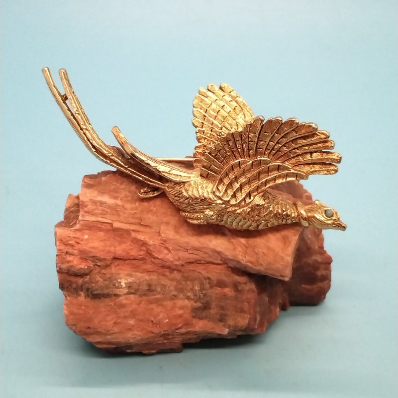 Flying Grouse Pewter Pin Brooch - British Made - Shotgun Game Hunting