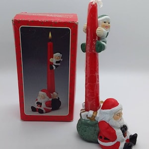 Home Decor, Christmas, Candle holder, Artmark, Chicago, Santa candle holder, candle hugger.