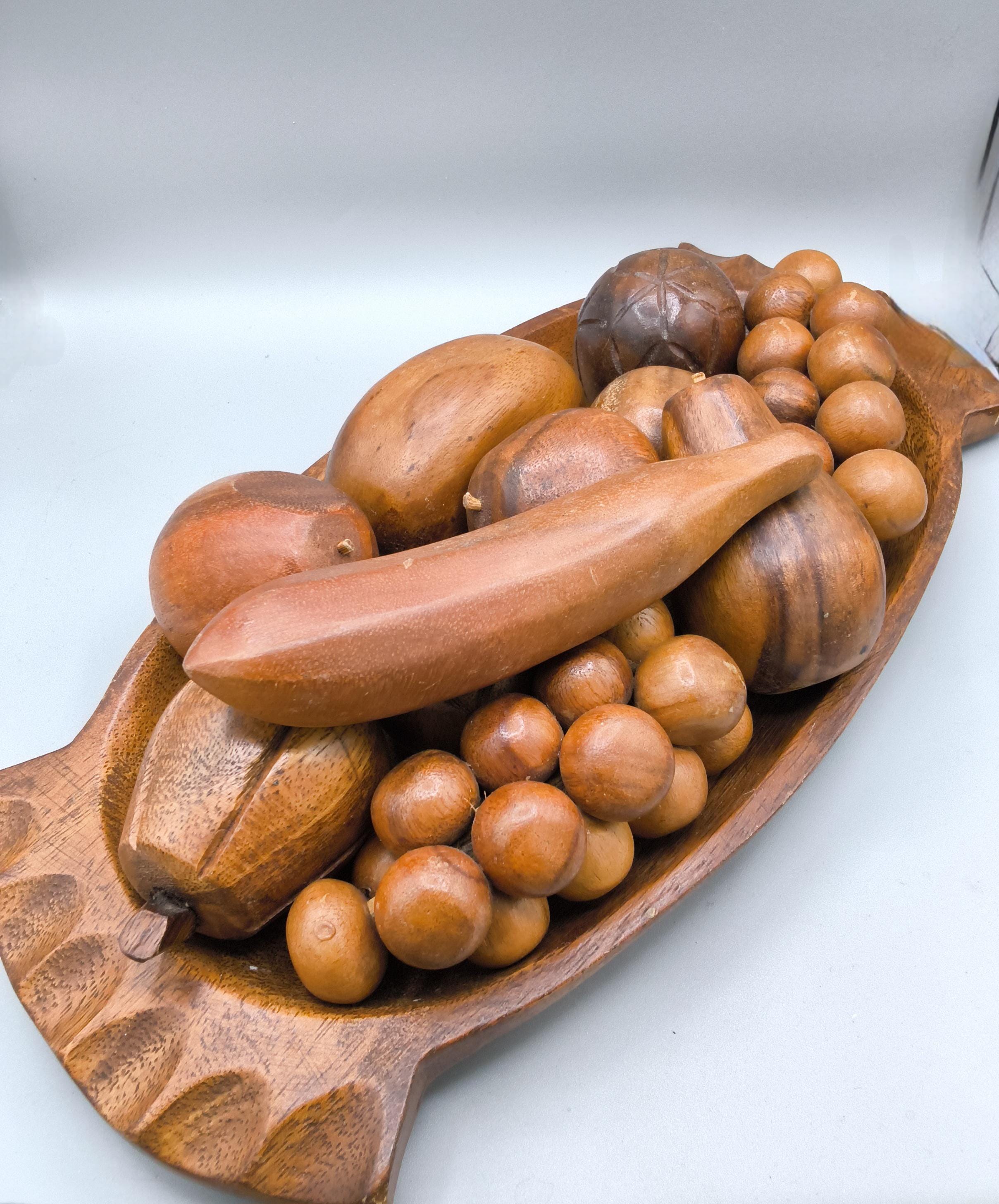 Monkey Pod Wooden Fruit - Etsy