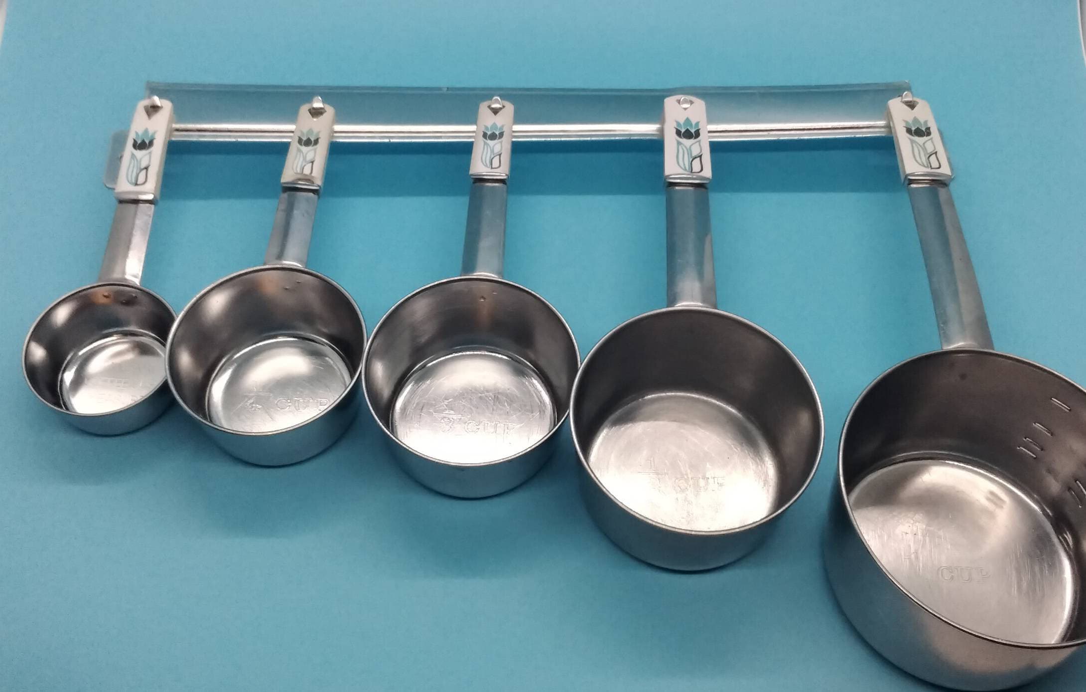 Set Of 5 Antique Original European Measure Measuring Cups