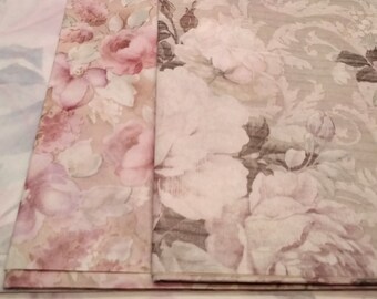 Tissue Paper, Wrapping Paper, Vintage Ephemera, Set Of Co-Ordinate Prints, Flowers, Translucent Tissue Paper, Gift Wrapping Accents, 1970s