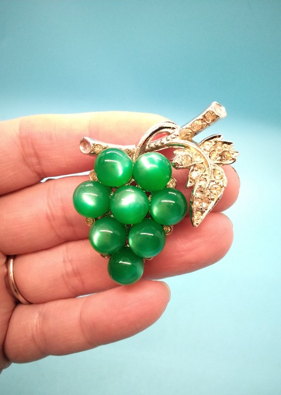 Jewelry, Brooch, Grapes, Green Grapes, Grape Clust