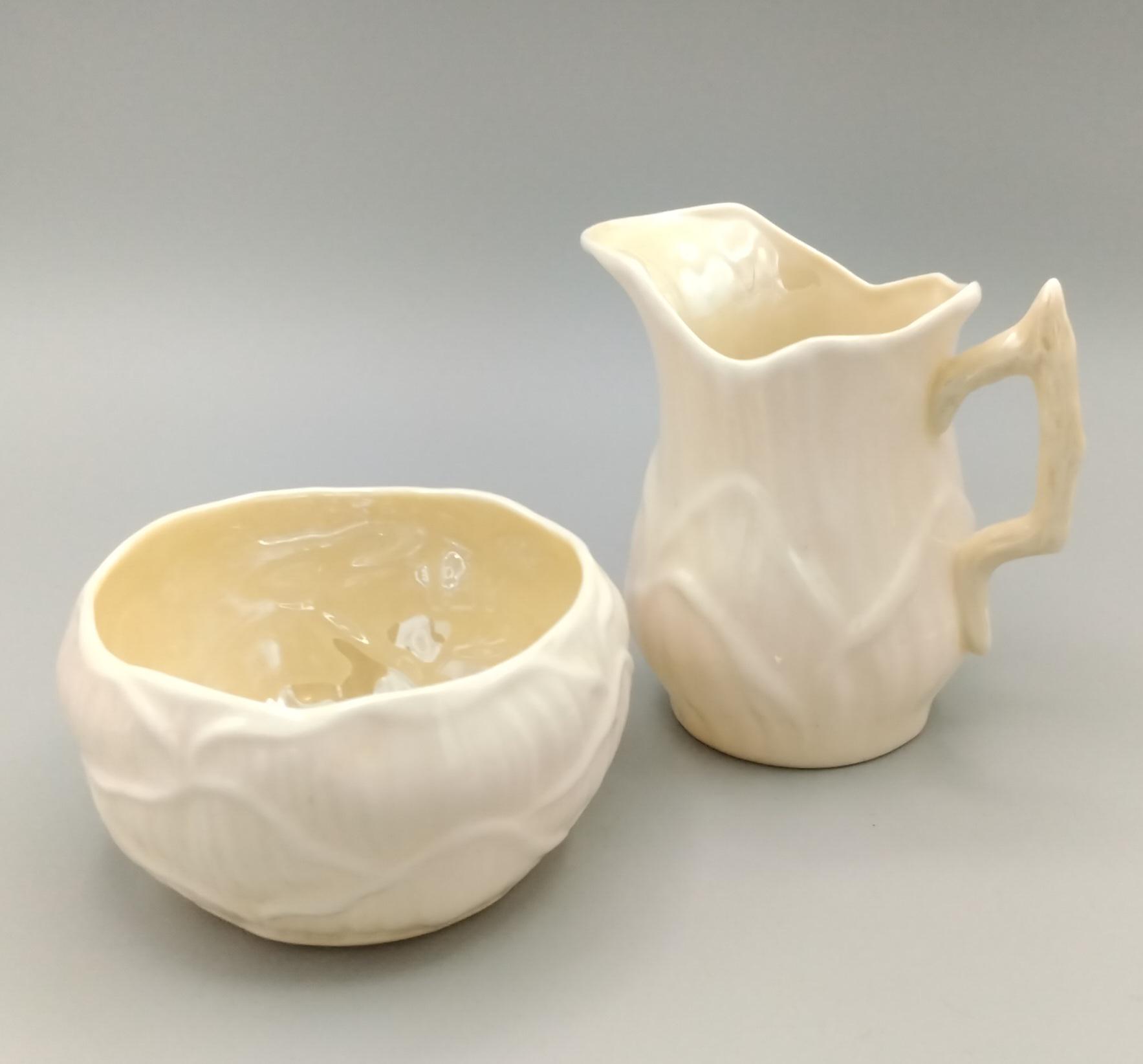 Belleek ベリーク クリーム＆シュガーボウル イエローラスター Belleek Creamer and Sugar - Etsy