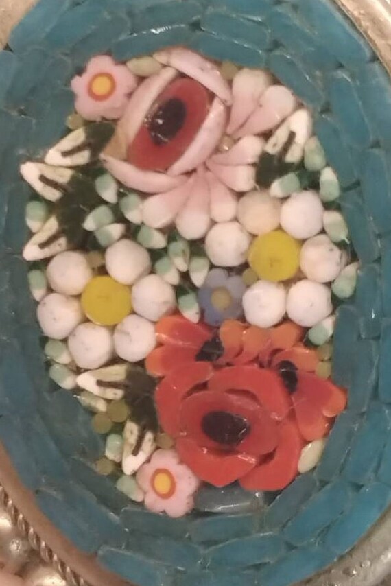 Jewelry, Brooch, Micro Mosaic, Italian Glass Mosaic, Garden Jewelry, Brooch, Micro Mosaic, Italian Glass Mosaic, Garden