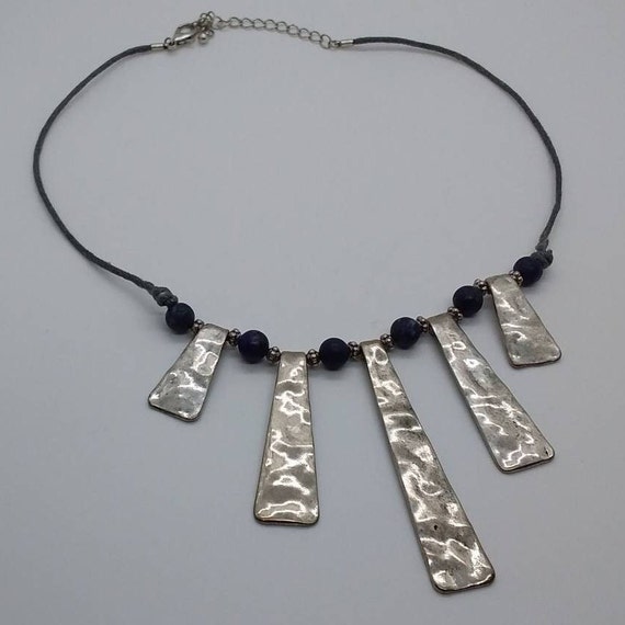 Jewelry, Necklace, Bib Necklace, Liquid Steel, Ha… - image 1