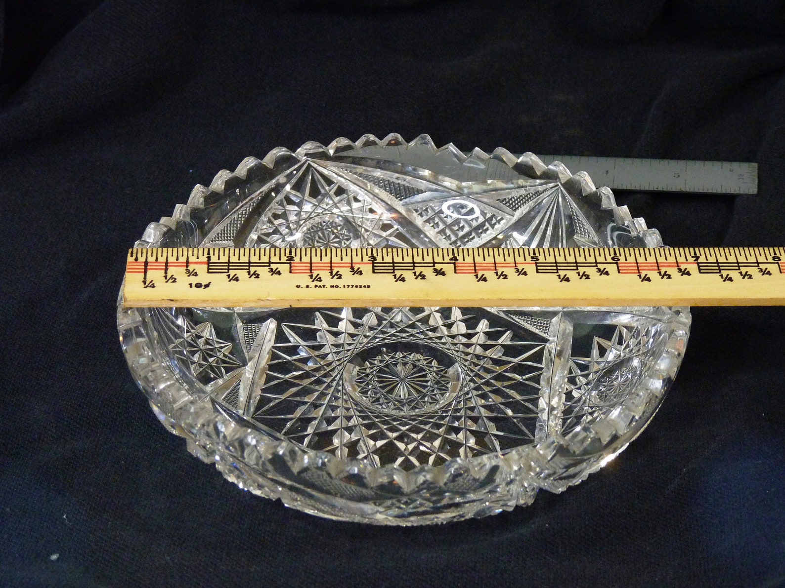Vintage 7 Leaded Cut Crystal Bowl with saw tooth rim Etsy