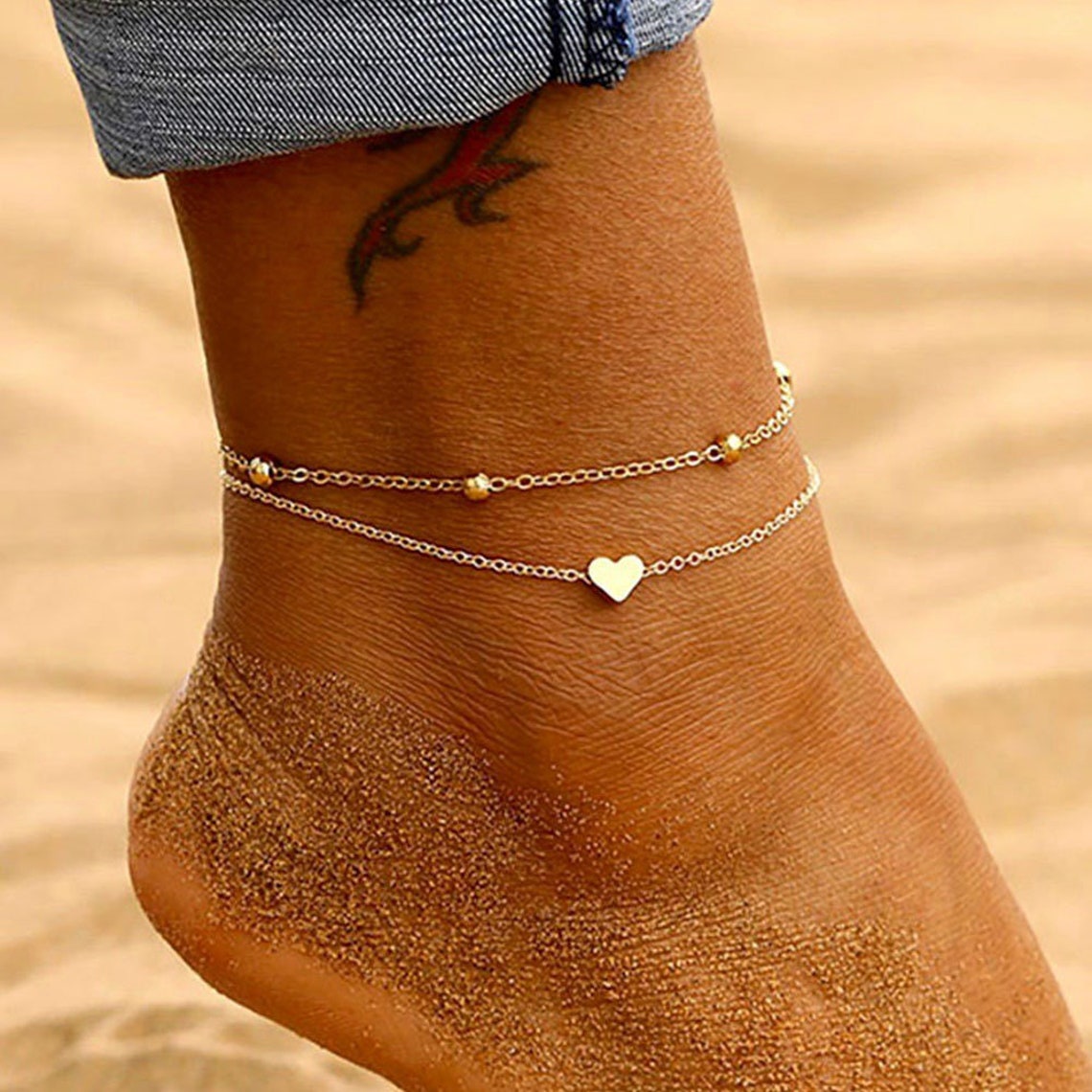 Heart Anklet Cute Anklet Gold Anklet for Women Anklet Jewelry Etsy
