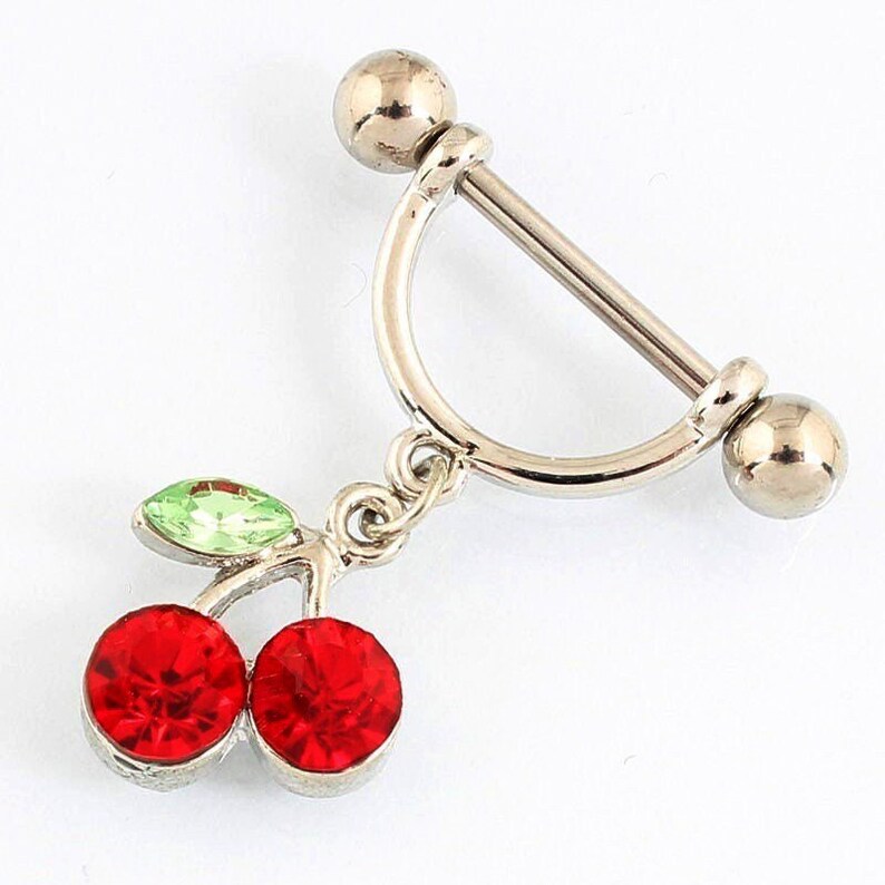 Nipple Ring Nipple Jewelry Cherry Nipple Jewelry Cherry Nipple Etsy