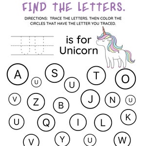 Alphabet Find the Letter Printable Worksheets - Etsy