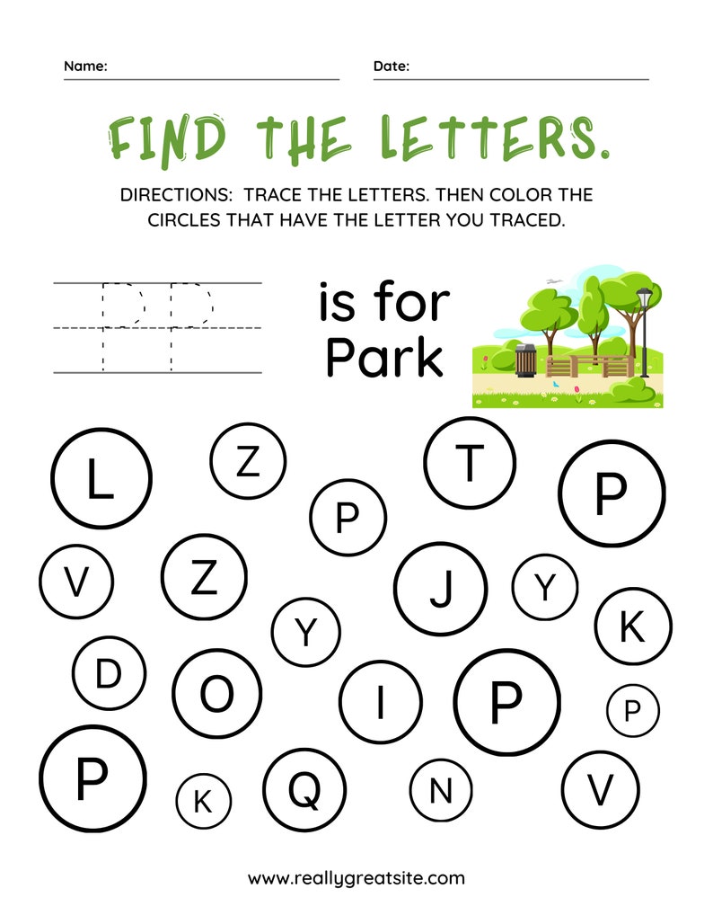 Alphabet find the letter printable worksheets etsy