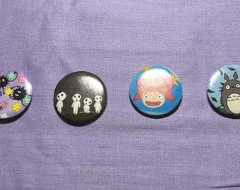 Studio Ghilbi Themed Button Pins