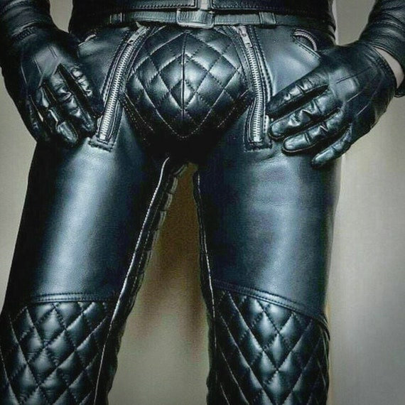 Handmade Real Black Men Leather Pants Motorbike Biker Rider - Etsy