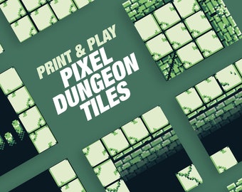 Piastrelle Dungeon stampabili: progetta la tua avventura in stile pixel per DnD, Pathfinder, Rotation Rumble o qualsiasi altro gioco di ruolo