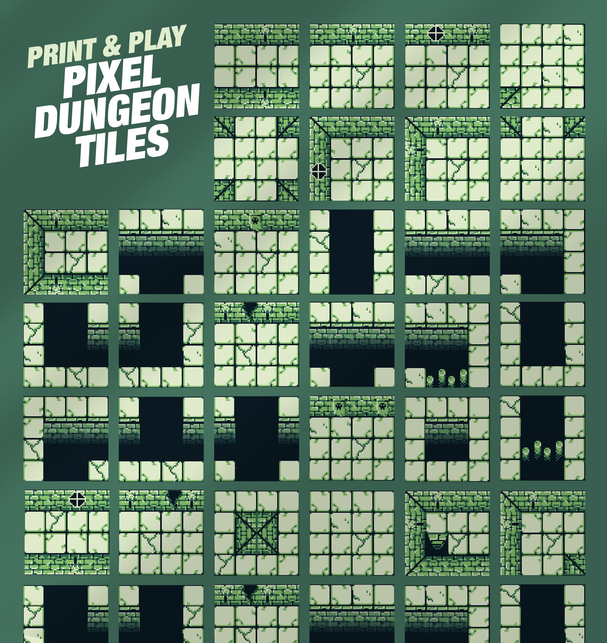 Ausdruckbare Dungeon Tiles Gestalte dein eigenes Pixel Style - Etsy.de