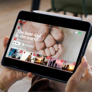 Modello di film Netflix per la festa del papà | Modello video Canva | Regalo personalizzato per papà | Regalo fai da te per la festa del papà | Film personale per papà