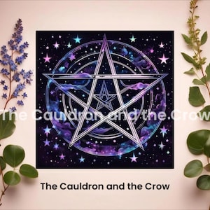 Witch&#39;s Wisdom Pentacle Altar Cloth, Altar Supplies,  Tarot Deck Napkin, Home Decor, Witchcraft, Tarot Reading Cloth  Size 19.2&quot; x 19.2&quot;
