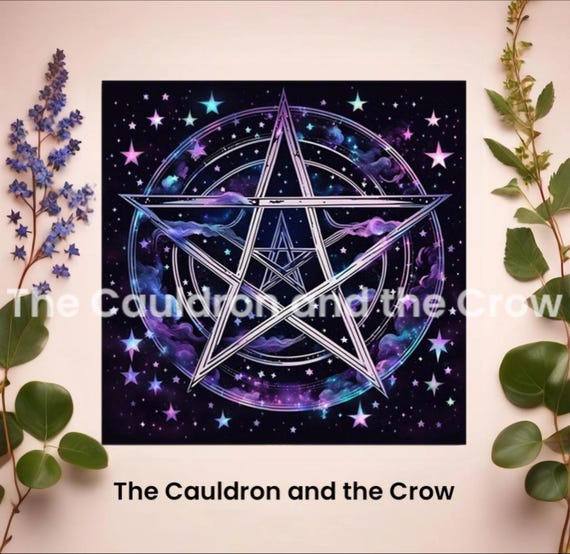Witch's Wisdom Pentacle Altar Cloth, Altar Supplies,  Tarot Deck Napkin, Home Decor, Witchcraft, Tarot Reading Cloth  Size 29.5" x 29.5"