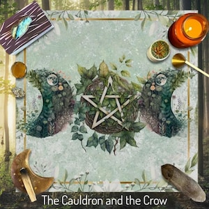 Triple Moon Altar Cloth, Pentacle, Tarot, Divination Table Cloth Size 19.2&quot;