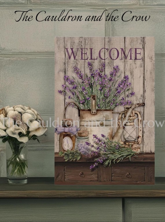 Lavender Fields Garden Flag for patio, lawn, garden, yard, deck, porch, or veranda