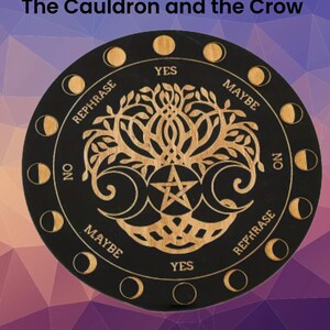 Tree of Life/Triple Moon 6&quot; Pendulum Divination Board with FREE PENDULUM