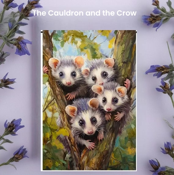 Opossums Playing Garden Flag: Double-Sided Outdoor Decor
