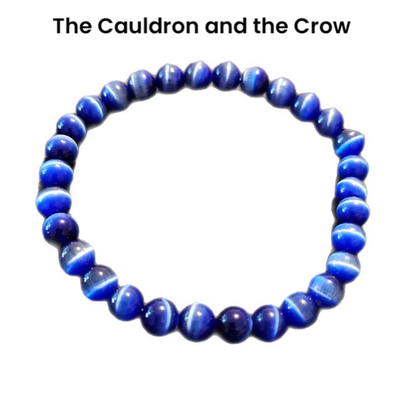 AAA Dark Blue Cats Eye Bracelet- 8mm Gemstone