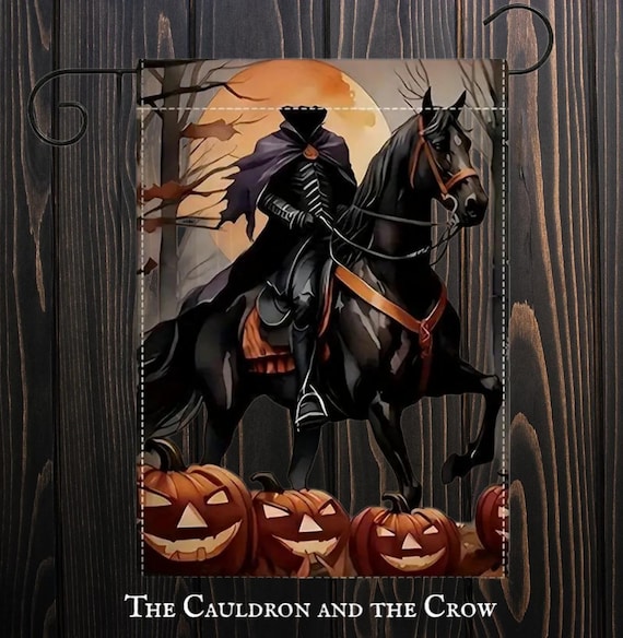 Headless Horseman- Sleepy Hollow Garden Flag for patio, lawn, garden, yard, deck, porch, or veranda