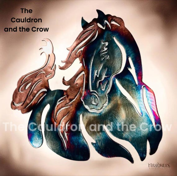 The Prancing Horse Metal Wall Art -for Altar, Shrine, Garden or Home Decor