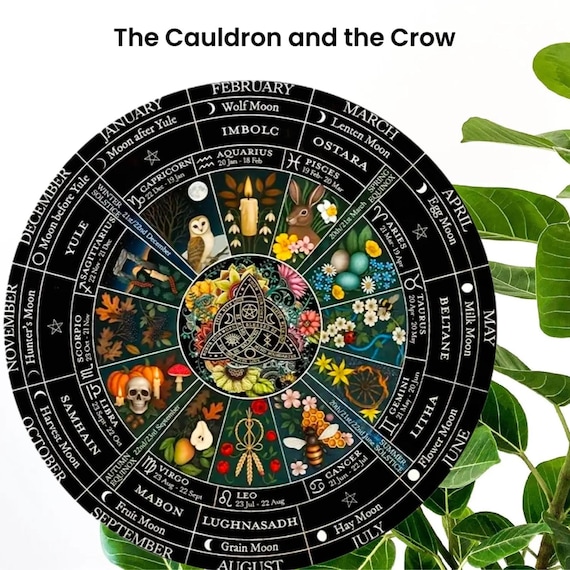 Triquetra Wheel of the Year  Metal Sign: Wiccan Altar Decor