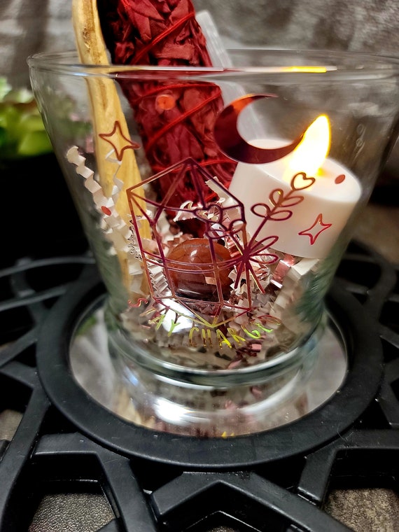 NEW-"Stay Charged" Extra Large 10" Votive Candle Gift Set