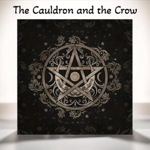 Pentacle Altar Cloth, Wicca Altar Supplies,  Tarot Deck Napkin, Home Decor, Witchcraft, Tarot Reading Cloth  Size 19.2&quot; x 19.2&quot;