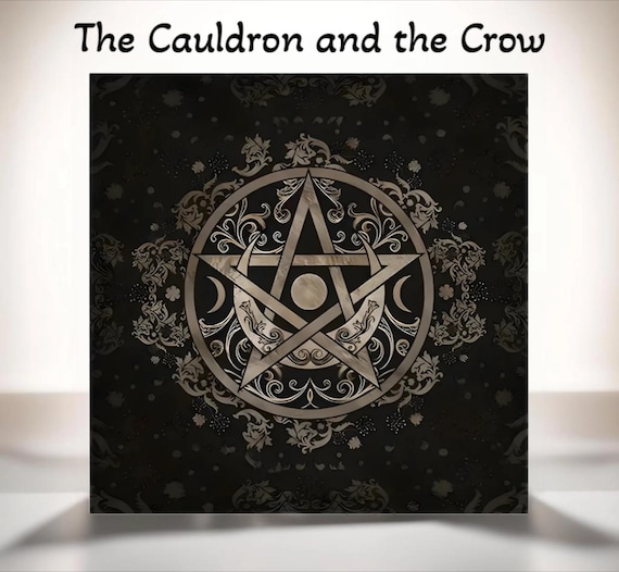 Pentacle Altar Cloth, Wicca Altar Supplies,  Tarot Deck Napkin, Home Decor, Witchcraft, Tarot Reading Cloth  Size 19.2" x 19.2"