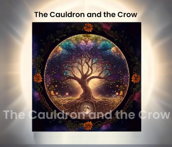 Aurora Blossom Tree of Life Altar Cloth, Pentacle, Tarot, Divination Table Cloth Size- (29.5 x 29.5 size)