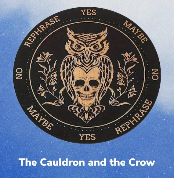 Owl and Skull 6" Pendulum Divination Board with FREE PENDULUM