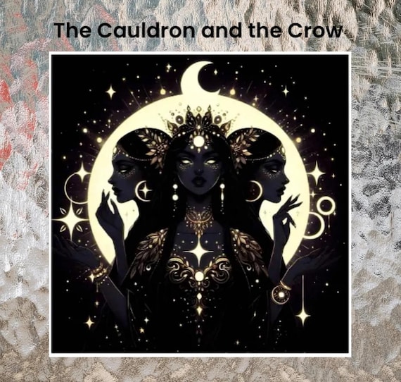 The Mother, the Maiden, and the Crone Altar Cloth, Pentacle, Tarot, Divination Table Cloth Size 29.5"