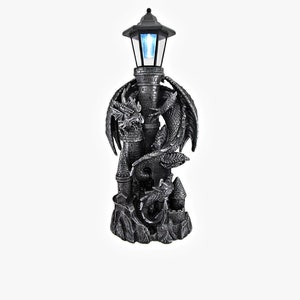 ONLY 1 LEFT-- Celtic/Norris Zeckos Dragon Keeper of The Castle Light Solar LED Lantern Statue for Patio or Garden Area