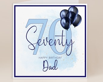 Dad 70th Birthday Card |  Dad Birthday Gift | Happy Birthday Dad