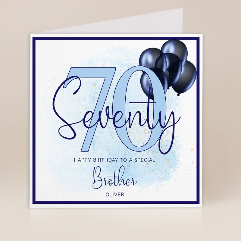 70th Birthday Card - Brother - Wine Design - Card Heaven