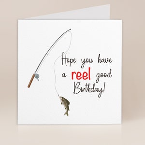 Male Birthday Card | Funny Birthday Card Humorous | Fishing Birthday Card | Birthday card for Him