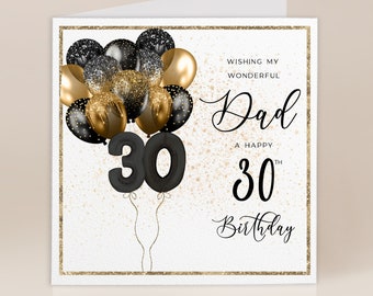 Dad 30th Birthday Card |  Dad Birthday Gift | Happy Birthday Dad