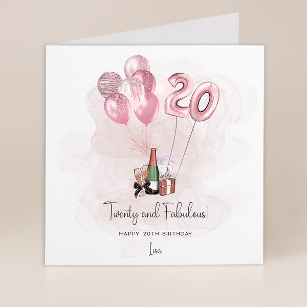 20th Birthday Card | Birthday Card For Her | Greetings Card | Birthday Card | Twenty | twentieth Birthday Card | Sister Friend Mum Auntie