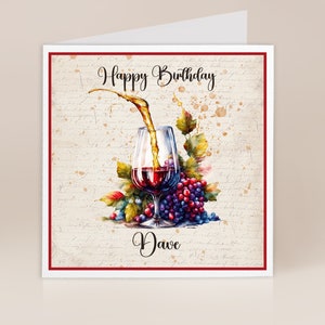 Mans Birthday Card | Male Birthday Card | Wine lover Birthday Card | Birthday card for Him