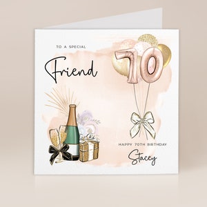 70th Birthday Card | Birthday Card For Her | Greetings Card | Birthday Card | Seventy | Seventieth  Birthday Card | Sister Friend Mum Auntie