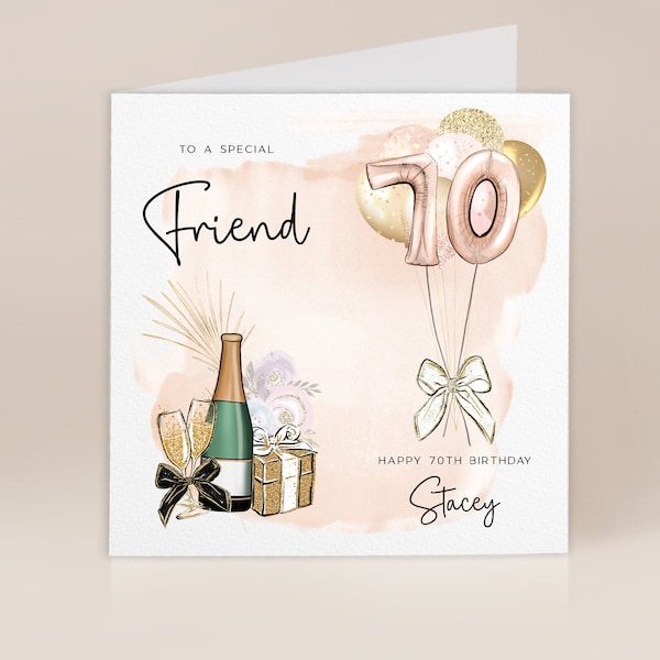 70th Birthday Card | Birthday Card For Her | Greetings Card | Birthday Card | Seventy | Seventieth  Birthday Card | Sister Friend Mum Auntie