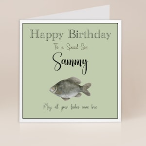 Son Birthday Card |  Son Birthday Gift | Humorous Funny | Happy Birthday Son | Fishing Design